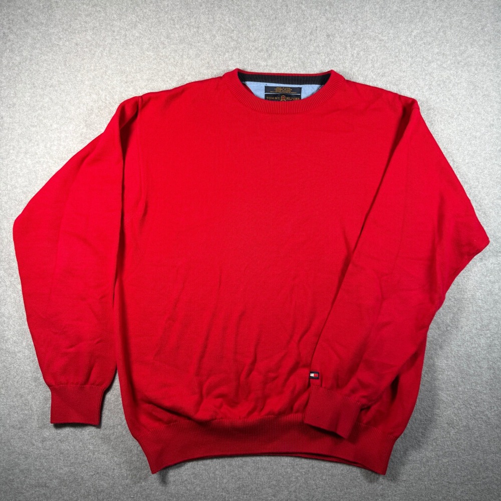 Tommy Hilfiger Golf‎ Sweater Men's M Red Cotton Crewneck